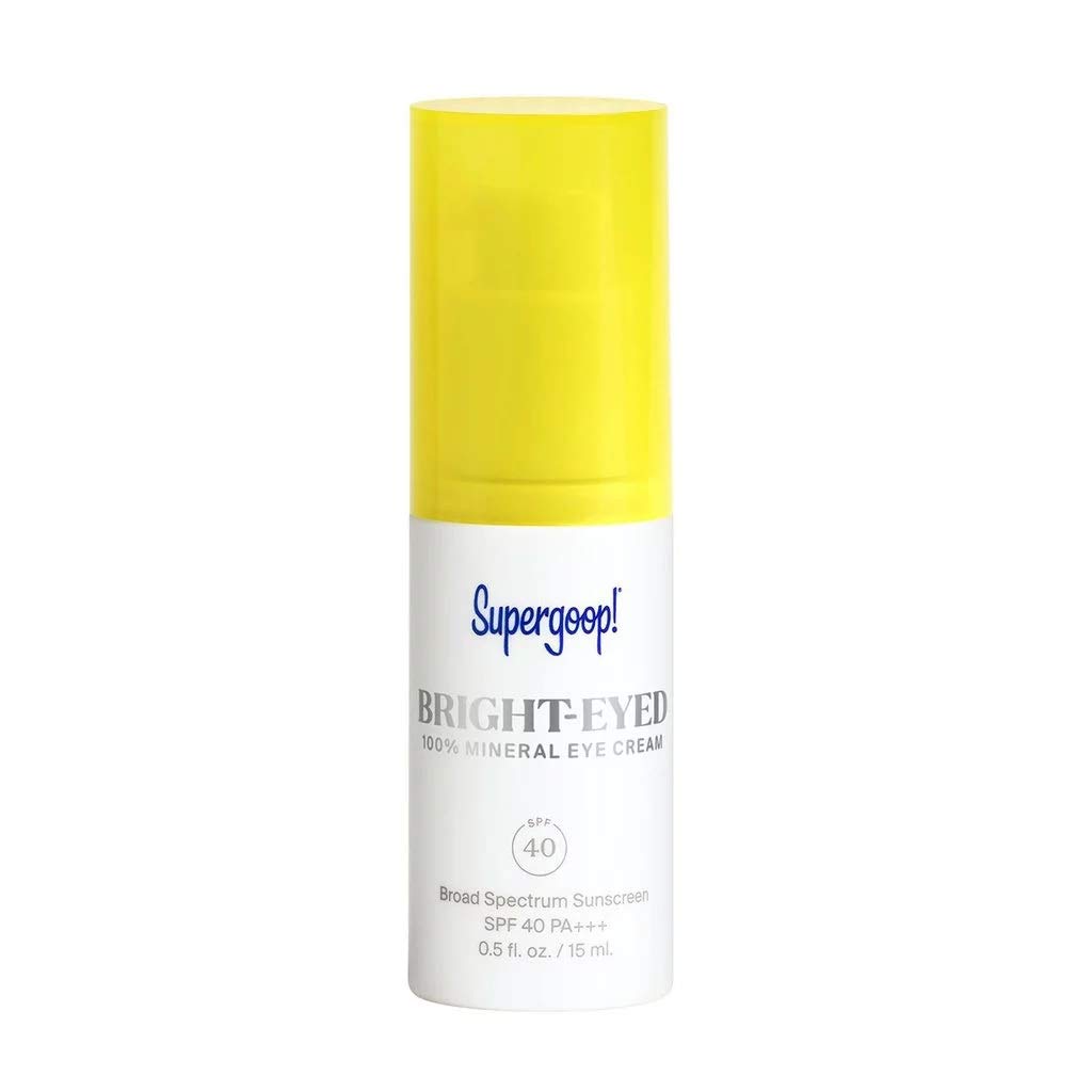 Supergoop! Bright-Eyed 100% Mineral Eye Cream, 0.5 fl oz - SPF 40 PA+++ Hydrating Under Eye Cream for Dark Circles & Puffiness - Revives Tired Eyes